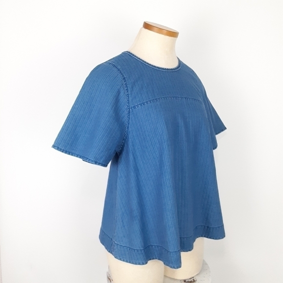 J. Crew Chambray Blouse Size XS - Picture 3 of 10